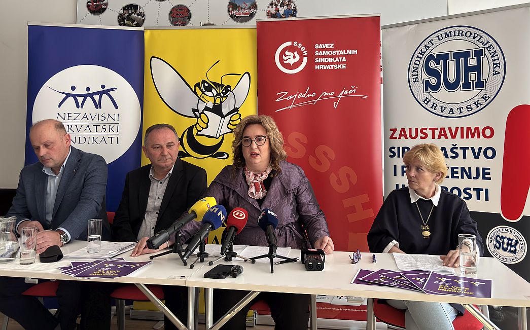  Sindikati najavili prosvjed: ‘Hrvatska zajedno za veće plaće i mirovine’